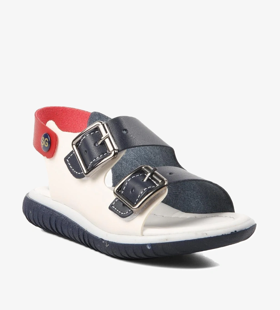Şng 1530-P Lacivert-Beyaz-Kırmızı Erkek Çocuk Sandalet