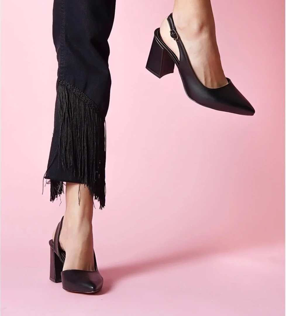 Divolya Divolya Sahra Siyah Topuklu Günlük Kullanım Ayakkabı Topuklu Ayakkabı | Flo Siyah - 1. görsel