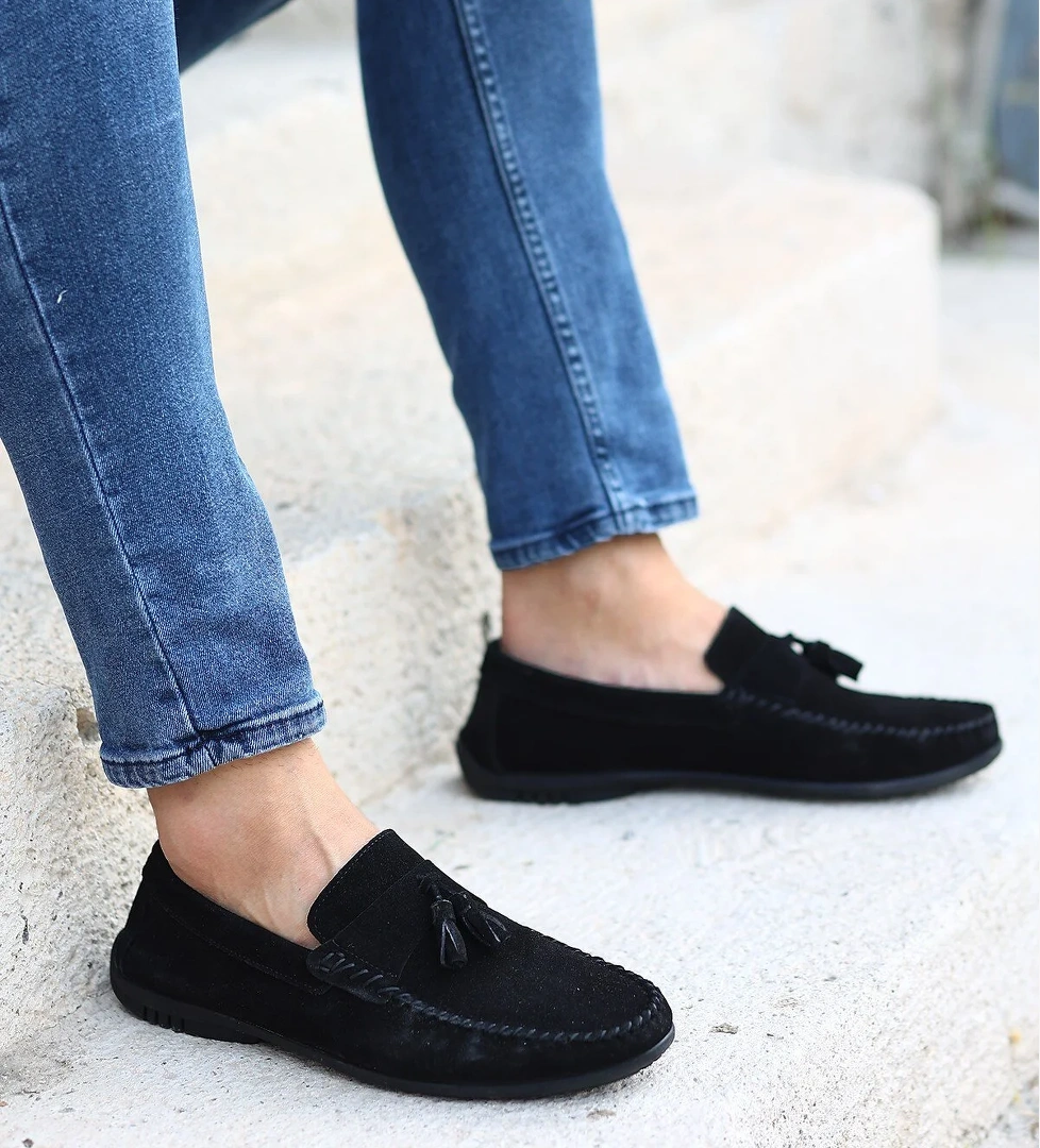 -Roma Erkek Hakiki Deri Süet Günlük Rahat Kullanım Loafer Ayakkabı ROMA-1969