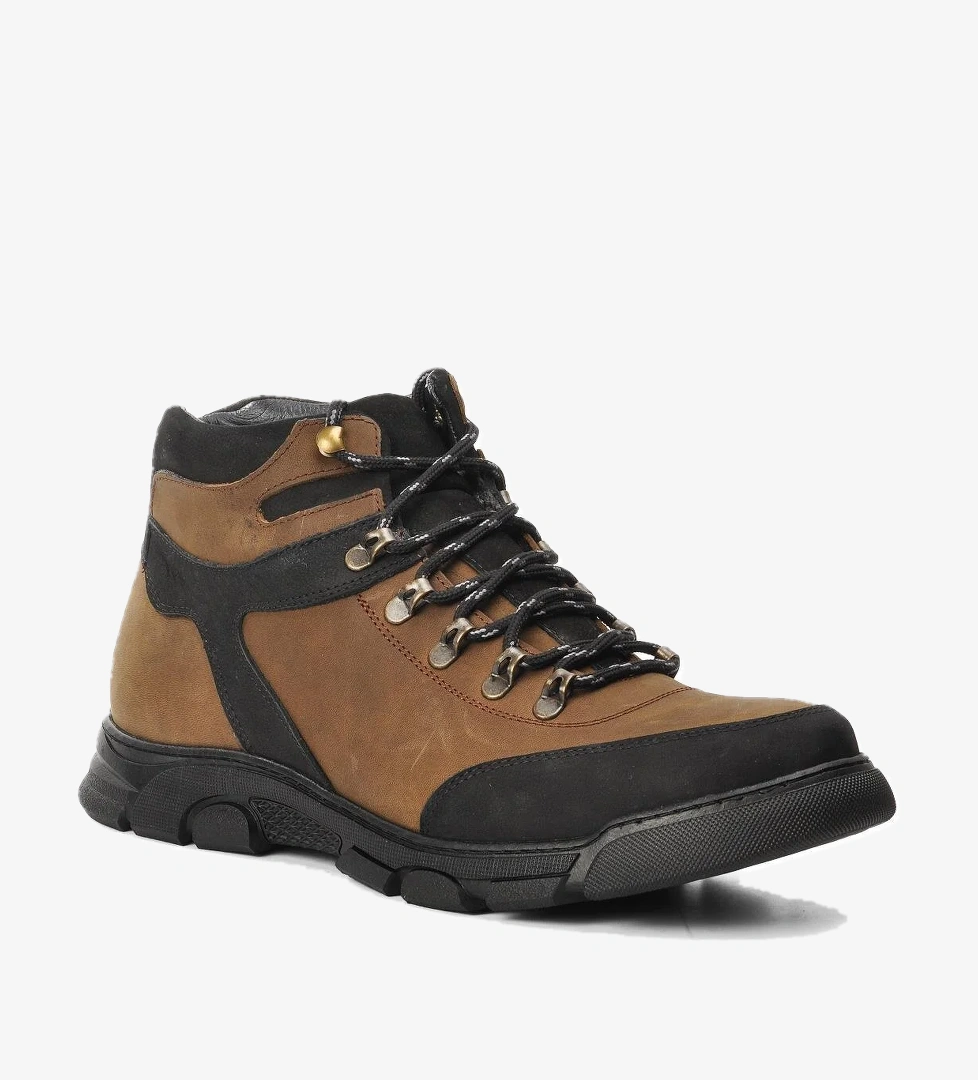 Ayakmod 4351 Kum-Siyah İçi Kürklü Hakiki Deri Büyük Numara Erkek Bot model görseli