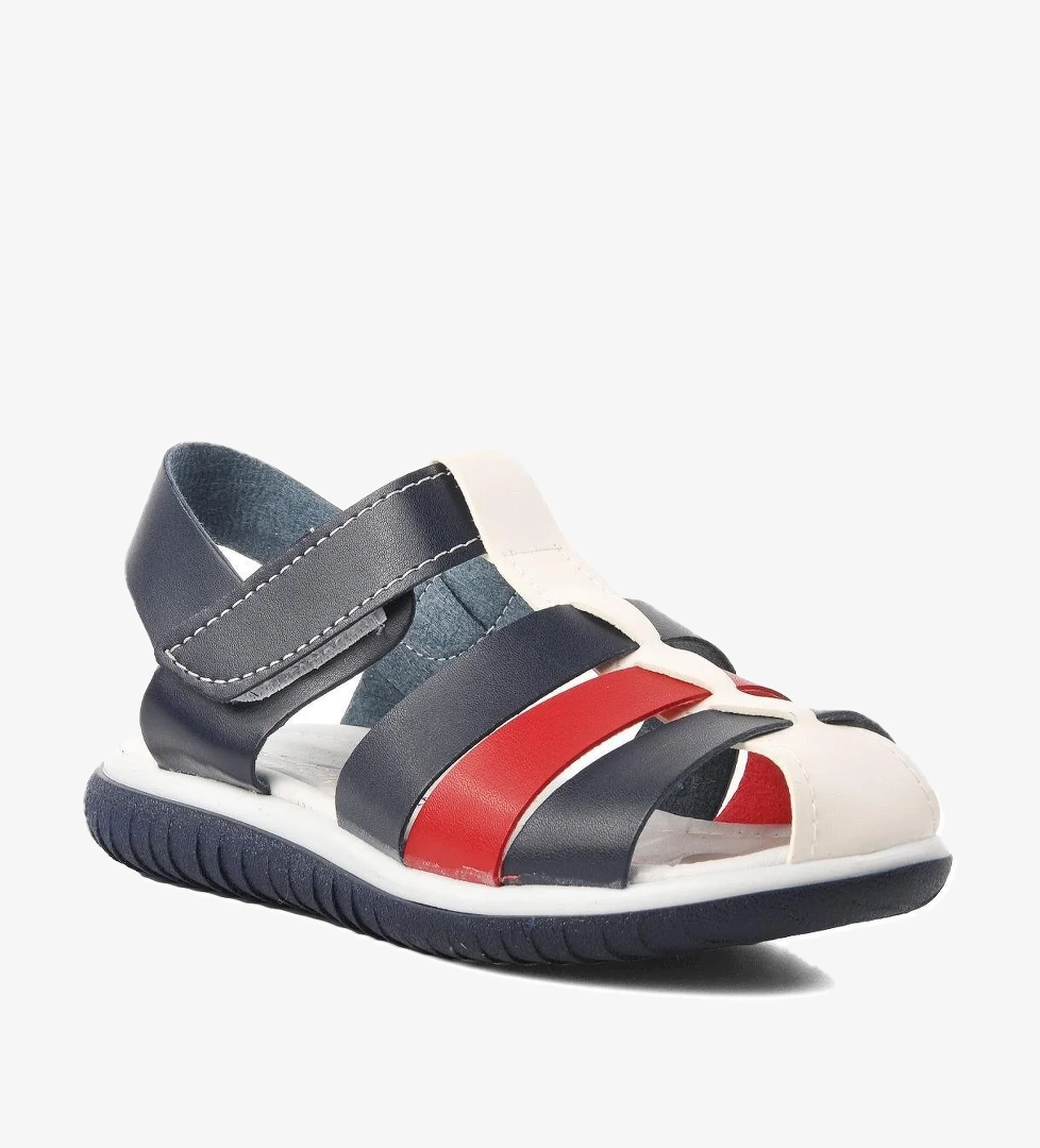 Ayakmod Şng 1500-f Lacivert-beyaz-kırmızı Lacivert Nubuk-sarı-krem Erkek Çocuk Sandalet model görseli