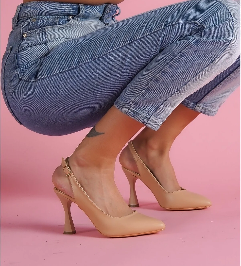 Rozalinda Nude Önü Sivri Günlük Kullanım Topuklu Ayakkabı