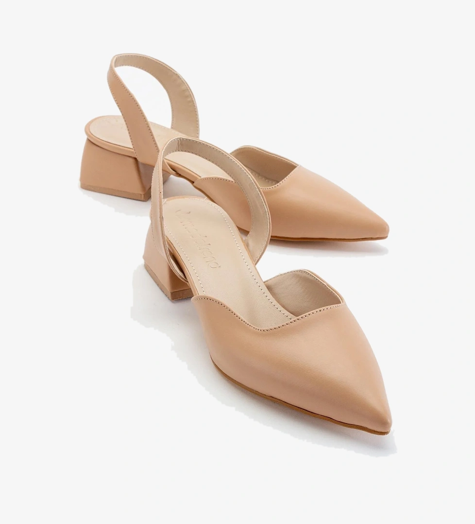 Kadın Topuklu Sandalet NUDE CİLT