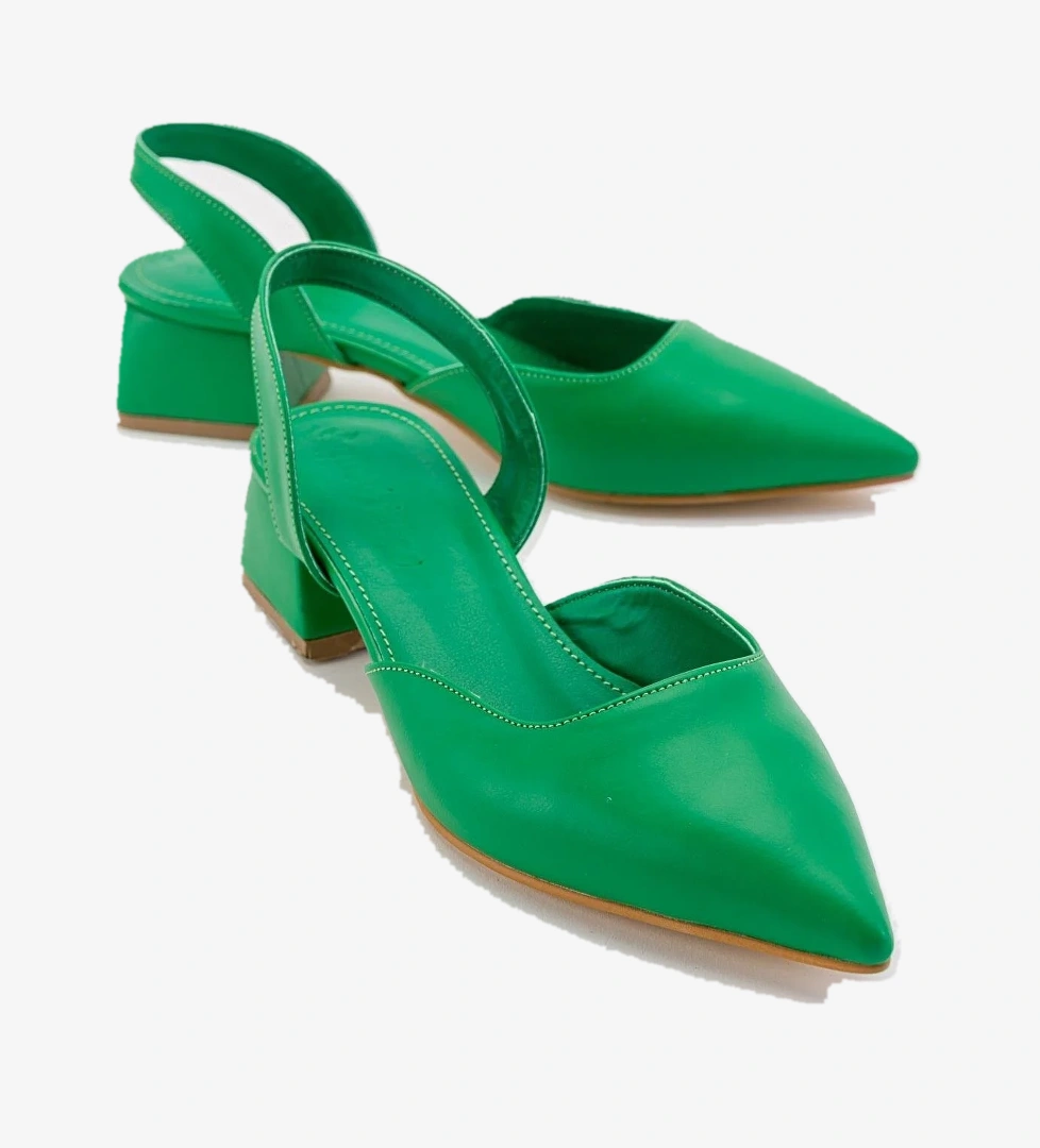 Kadın Topuklu Sandalet ÇİMEN YEŞİLİ CİLT