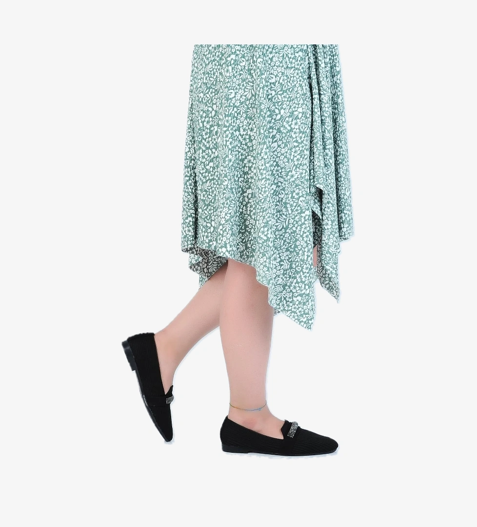 Male Düz Kadın Triko Babet Ayakkabı