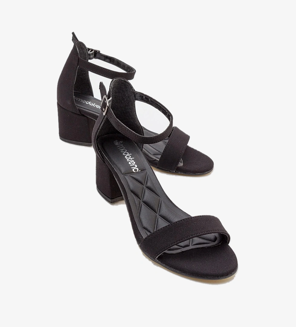 Kadın Tek Bantlı Topuklu Sandalet SİYAH ZRA