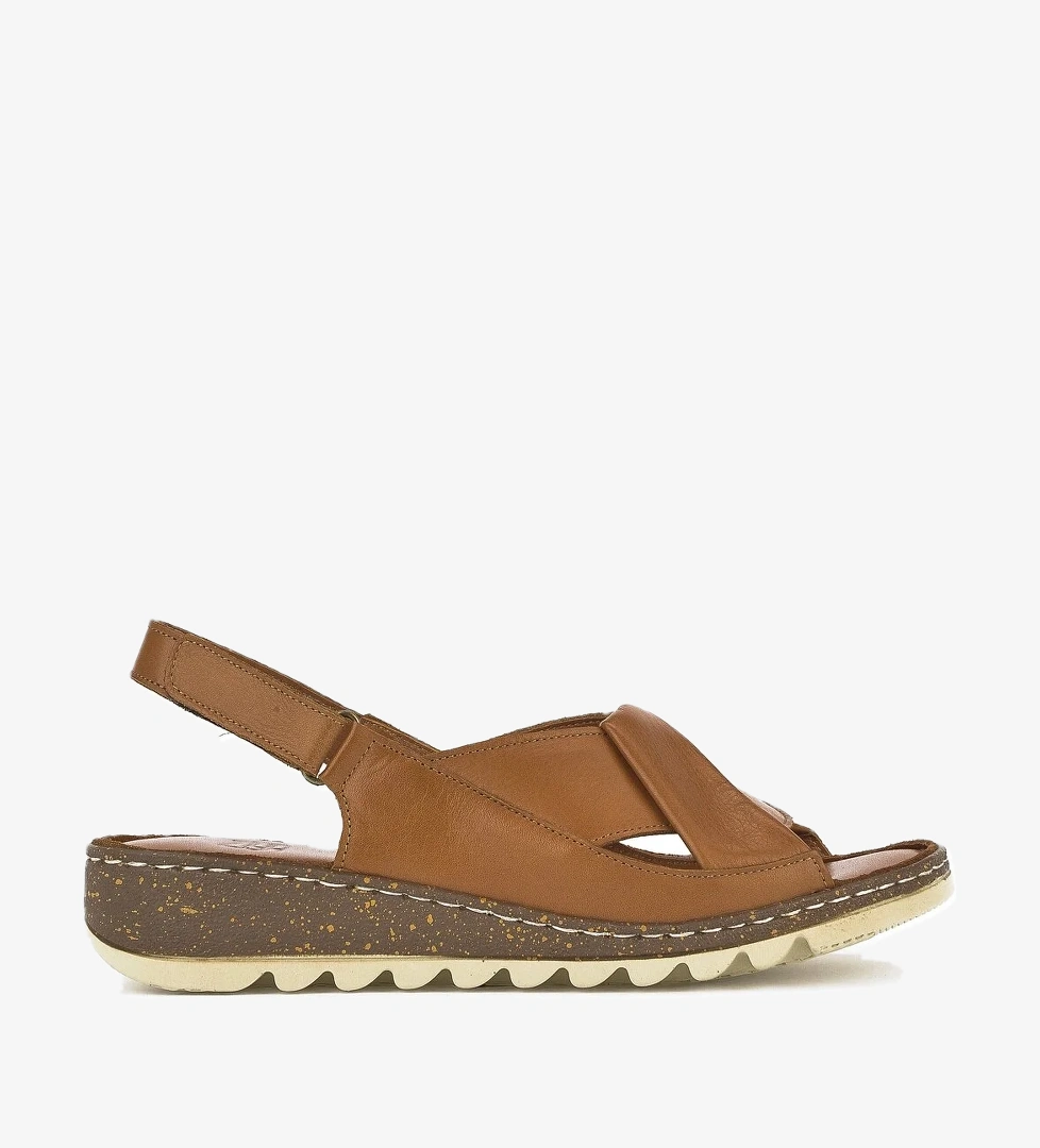 Ziya Kadın Hakiki Deri Sandalet 1411008z018 Taba Siyah model görseli