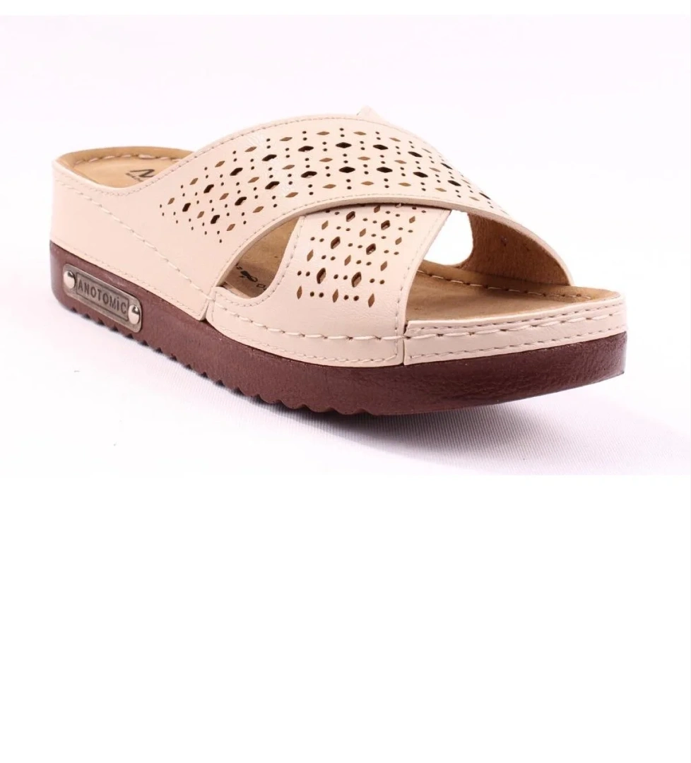 Dagoster Dza37-3025 Siyah Bej Günlük Ortopedik Kadın Terlik model görseli