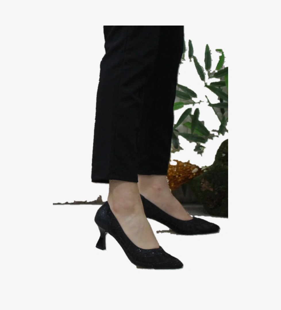 5432 Dantalli Taşlı Topuklu Kadın Ayakkabı - Görsel 1