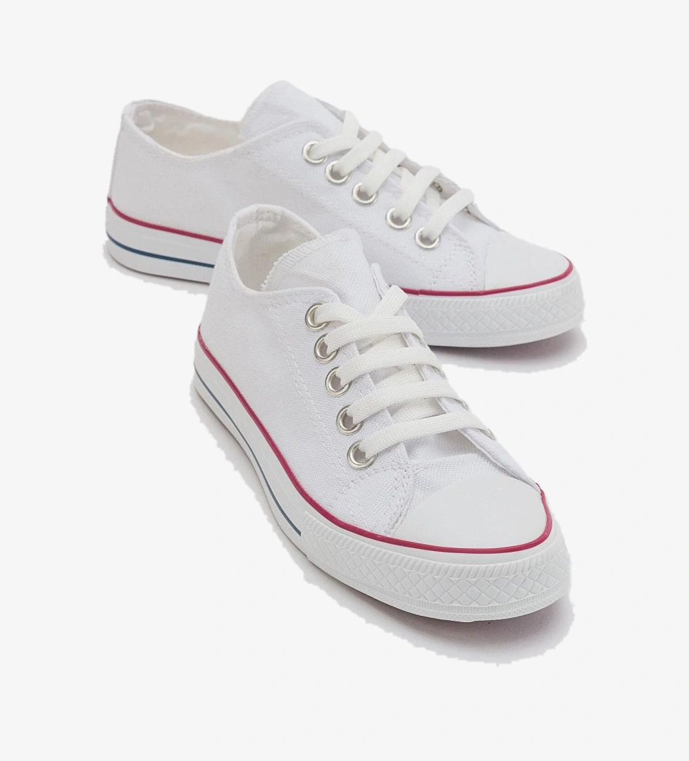 Ccway Keten Çocuk Spor Ayakkabı 31-35 Si̇yah Beyaz model görseli