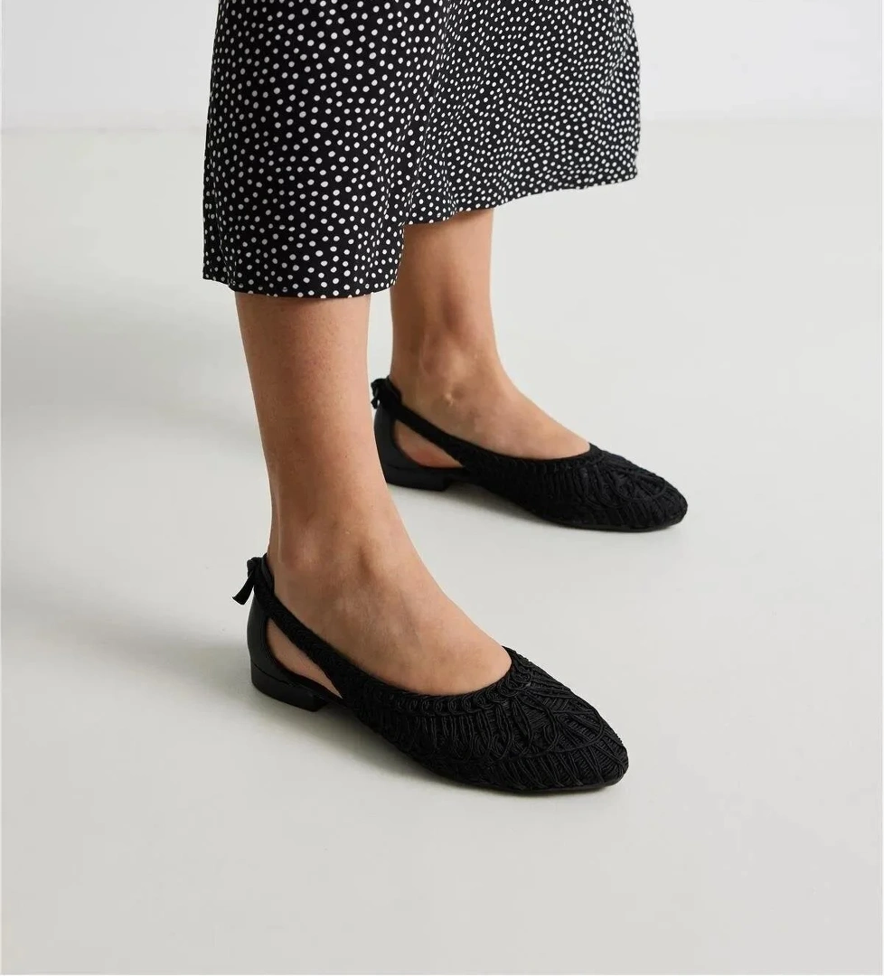 Papuç Sepeti Spr 710 Kadın Hasır Örme Günlük Babet Ayakkabı model görseli