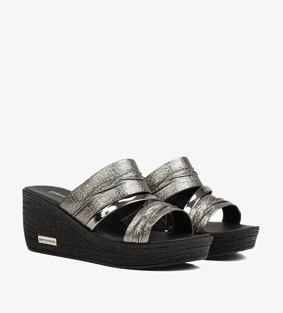 ® | PC-6962-Platin Kırısık-Kadın Terlik - Görsel 1