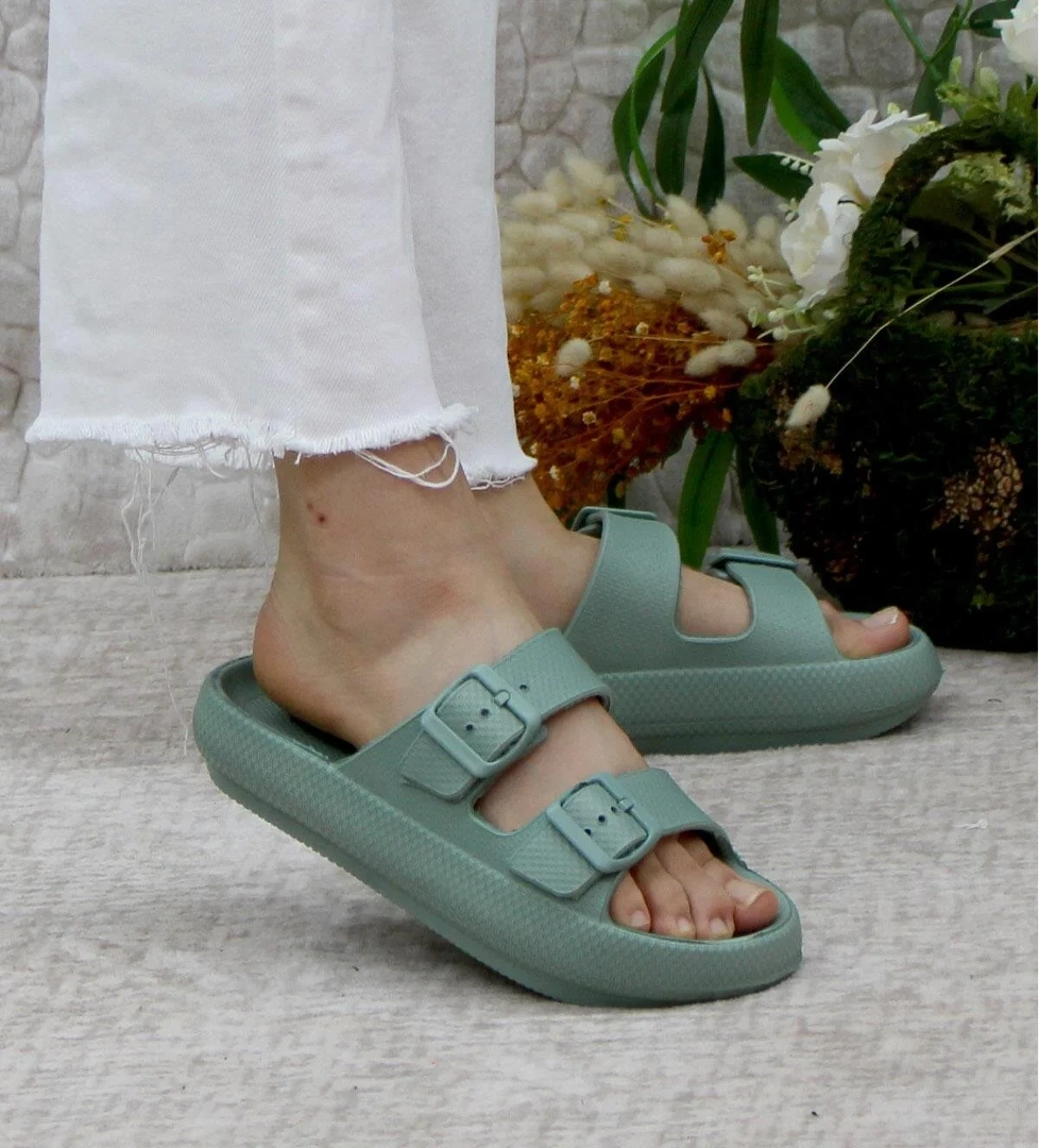 EZ0095 Plaj Deniz Havuz Terliği Hafif Rahat Esnek Kadın Terlik