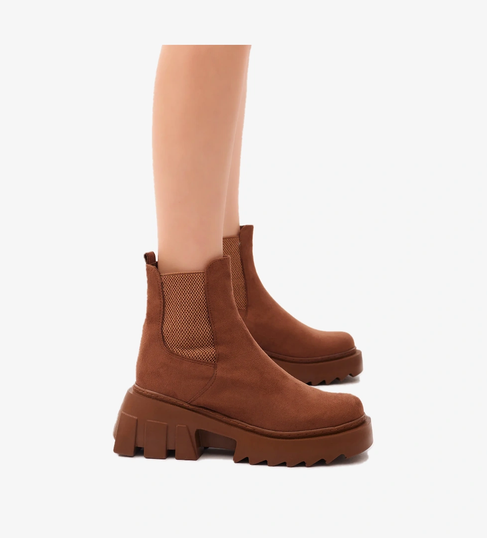 Kadın Taba Süet Lastikli Rahat Kalıp Bot