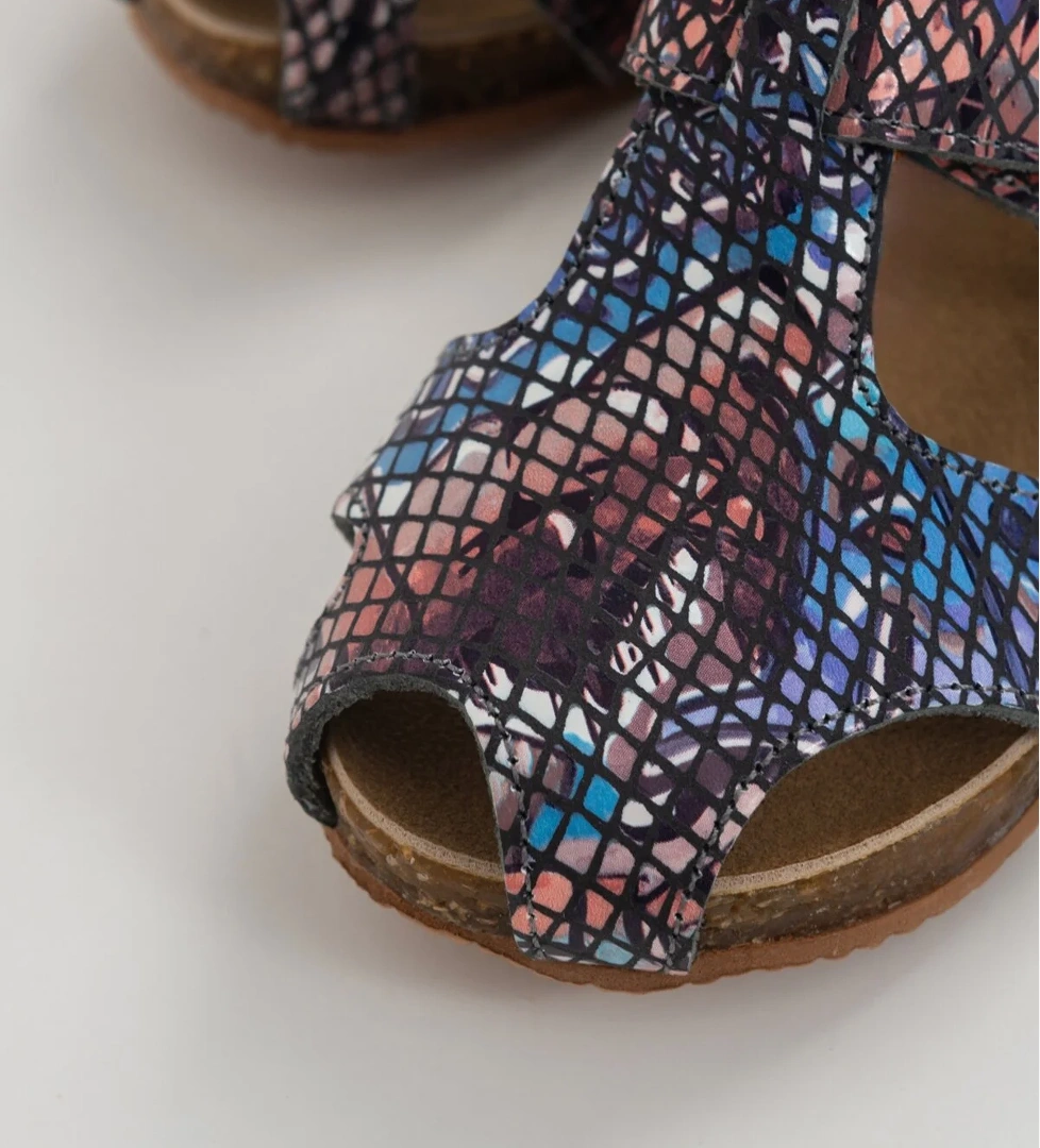 Unisex Çocuk Graffiti Deri Ortopedik Destekli Çocuk Sandalet