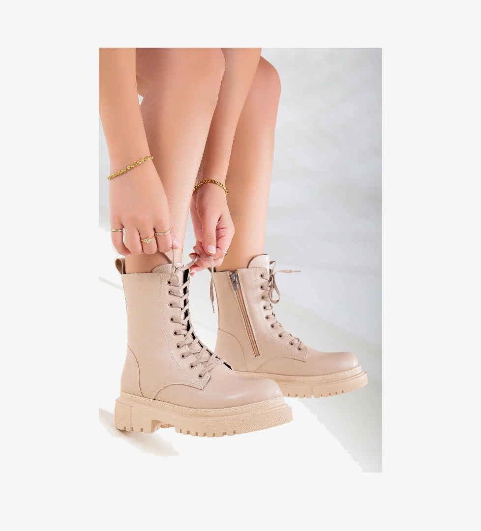 D1855 Günlük Ortopedik Kadın Bot Bootie_Nut