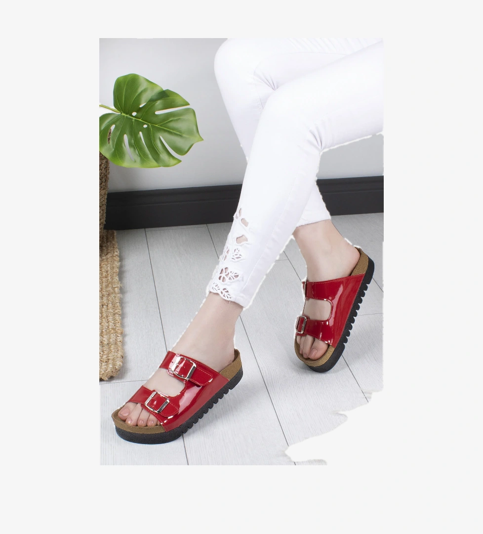 Maria Anatomik Ortopedik Çift Tokalı Günlük Kadın Terlik