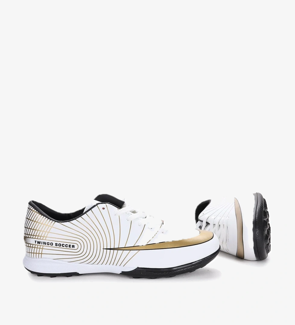 130 Halı Saha Erkek Çocuk Futbol Ayakkabı Beyaz - Altın