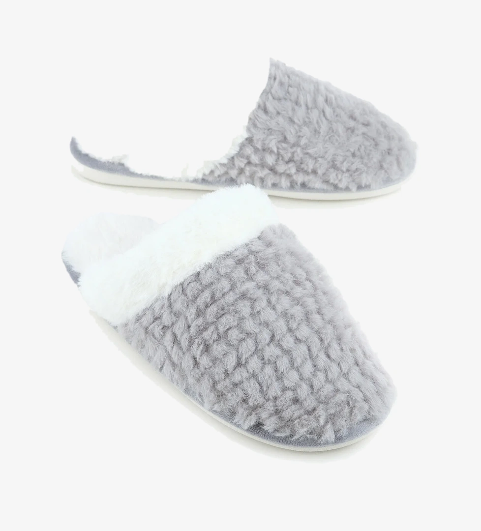 Kışlık İçi Peluşlu Kadın Ev Bahçe Terlik - Görsel 1