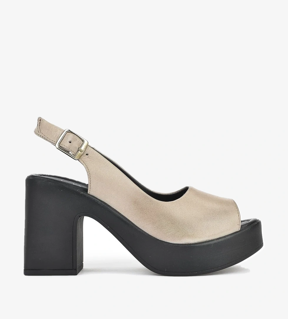 Kadın Hakiki Deri Topuklu Sandalet 141992Z28003 Buz