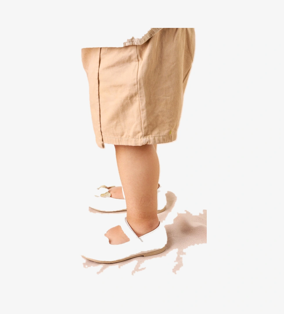 Taşlı Cırtlı Kız Çocuk Fiyonklu Babet Ayakkabı Ege 204 Cilt Sedef