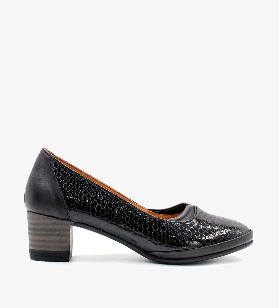 Hakiki Deri Kadın Kalın Topuklu Ayakkabı 411ZA277