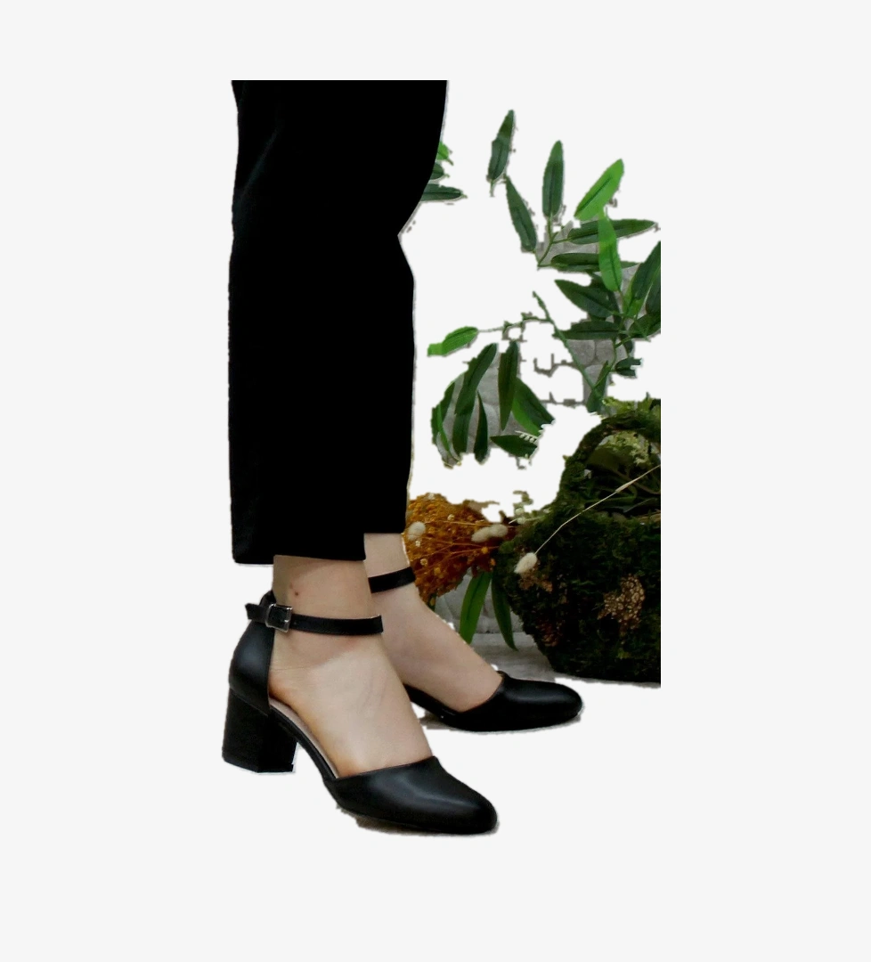 429 Fashion Kalın Topuklu Kadın Ayakkabı - Görsel 1