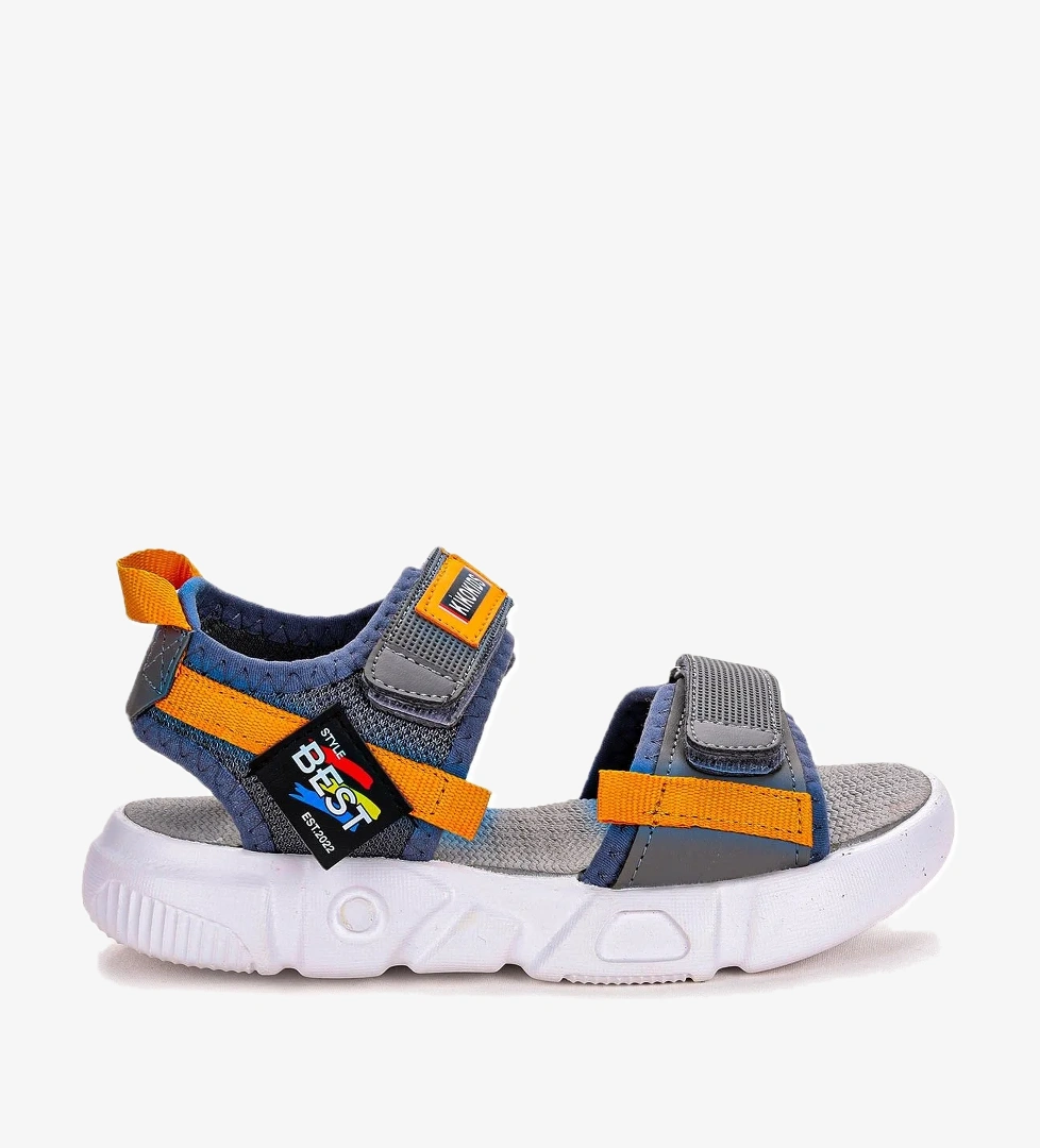 Cırtlı Yürüyüş Kız/Erkek Çocuk Sandalet 200 Füme - Turuncu