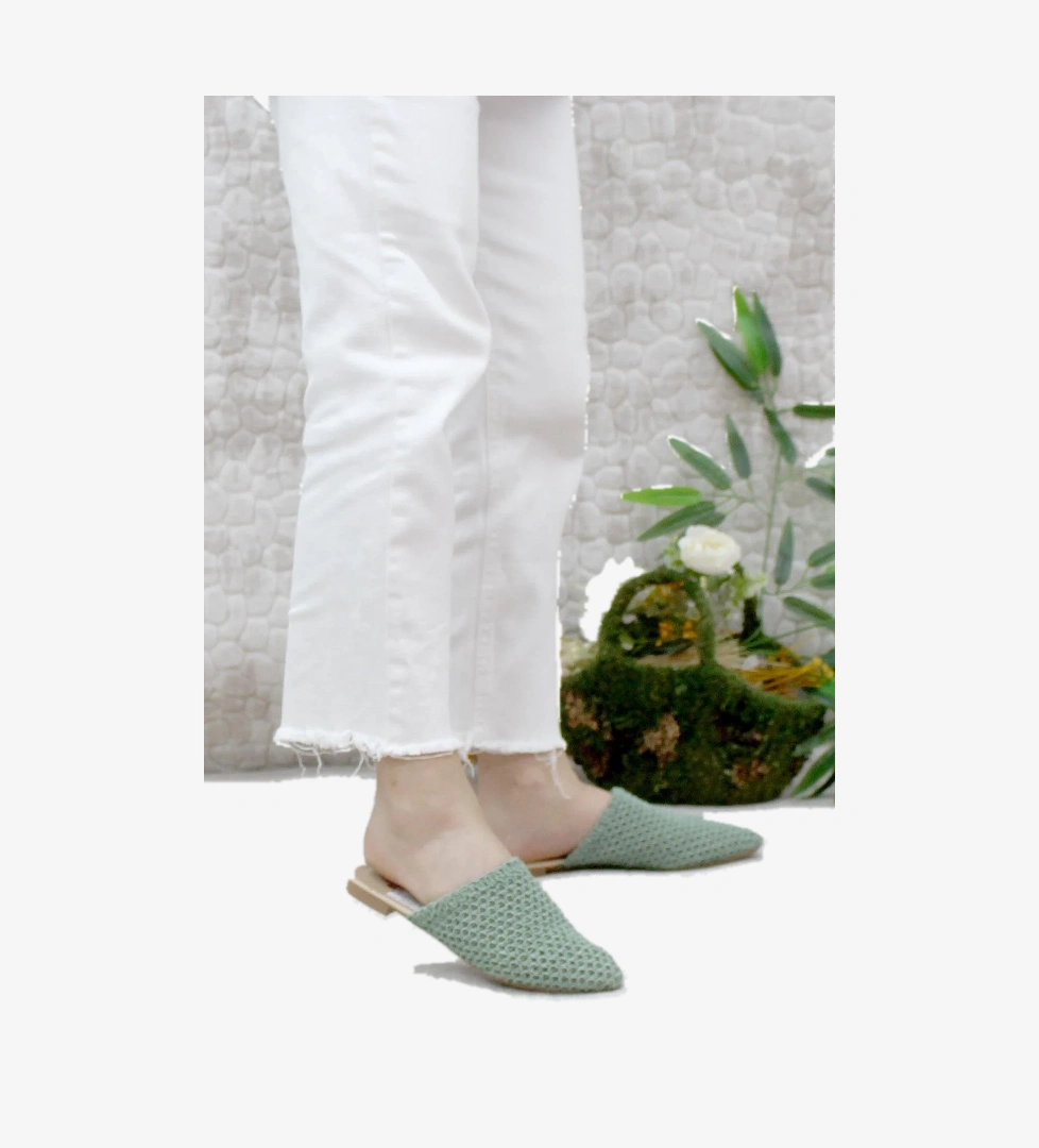 2248 Dantel Örgülü Önü Kapalı Kadın Terlik