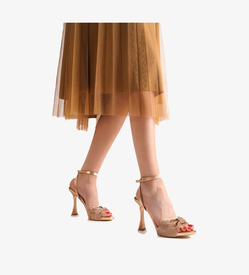 Modabuymuş Nelson Fiyonk Taşlı Platform Topuklu Abiye Ayakkabı model görseli