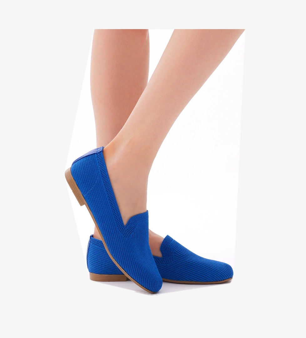 Kadın Sax Rahat Kalıp Düz Örgü Babet