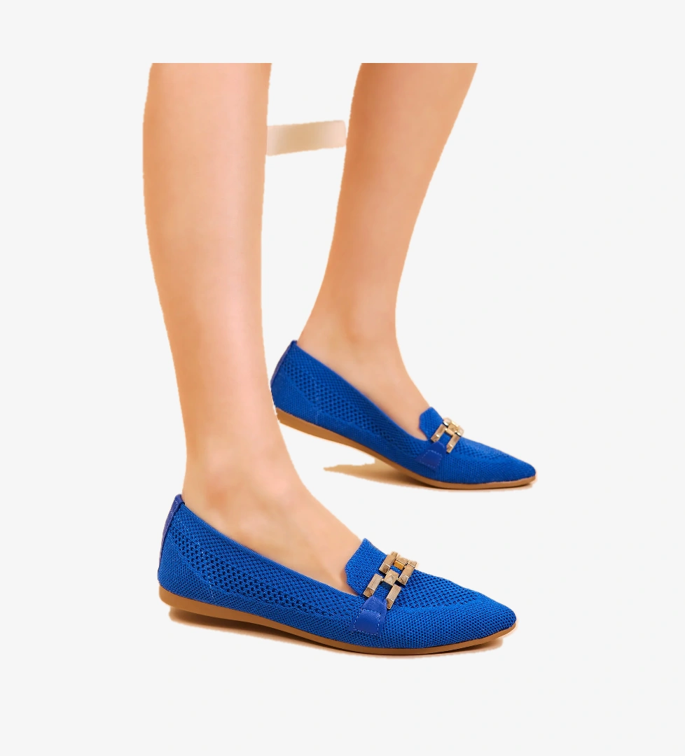 Kadın Sax Rahat Kalıp Tokalı Örgü Babet