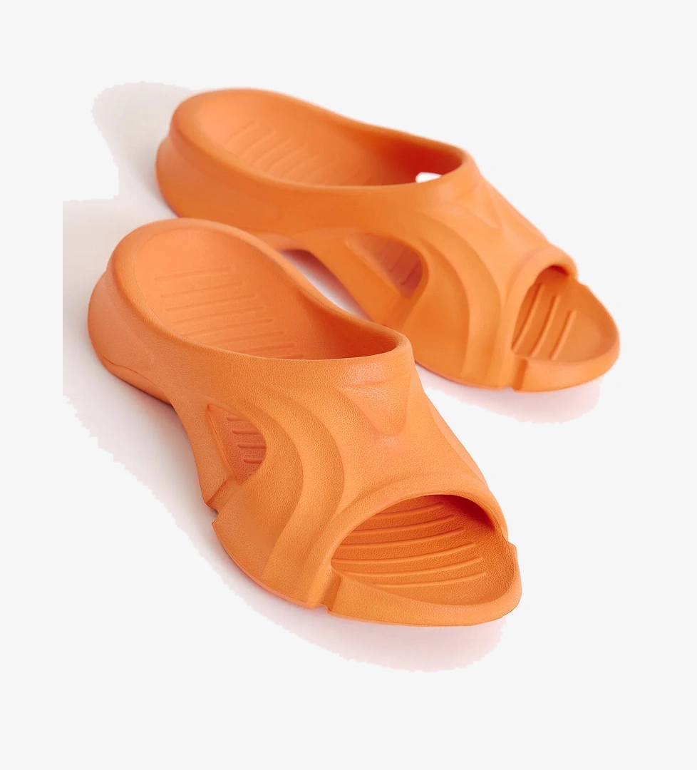 Unisex Turuncu Desenli Kalın Tabanlı Eva Terlik