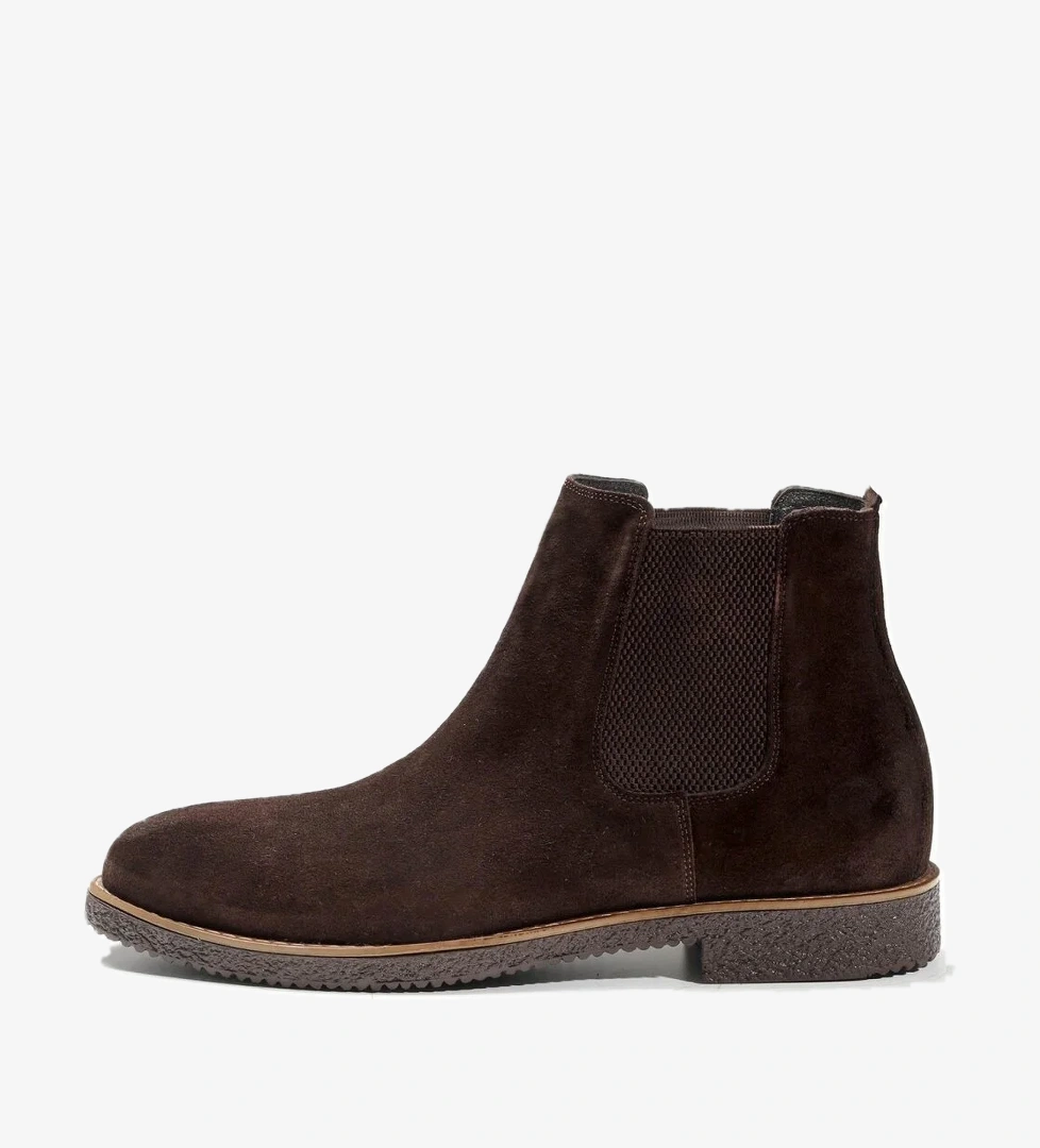 Koyu Kahverengi Erkek Süet Düz Bot - 94387 - Görsel 1