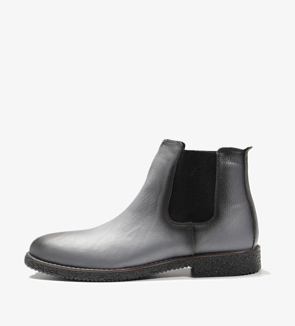 Gri Erkek Deri Düz Bot - 92318