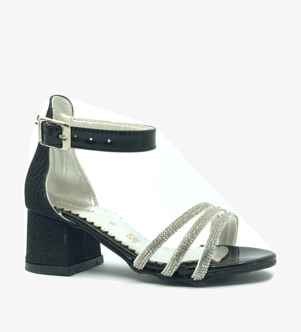 1441 Kız Çocuk Abiye Taşlı Topuklu Ayakkabı