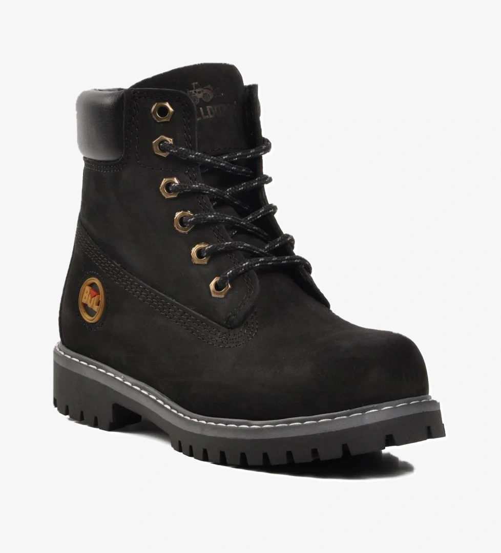 Bulldozer 240602 Ayakmod Siyah Nubuk Hakiki Deri Bağcıklı Unisex Bot model görseli