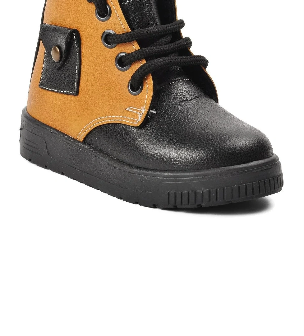 Arz 2301003-B Siyah-Camel İçi Kürklü Fermuarlı Bebek Bot - Görsel 1