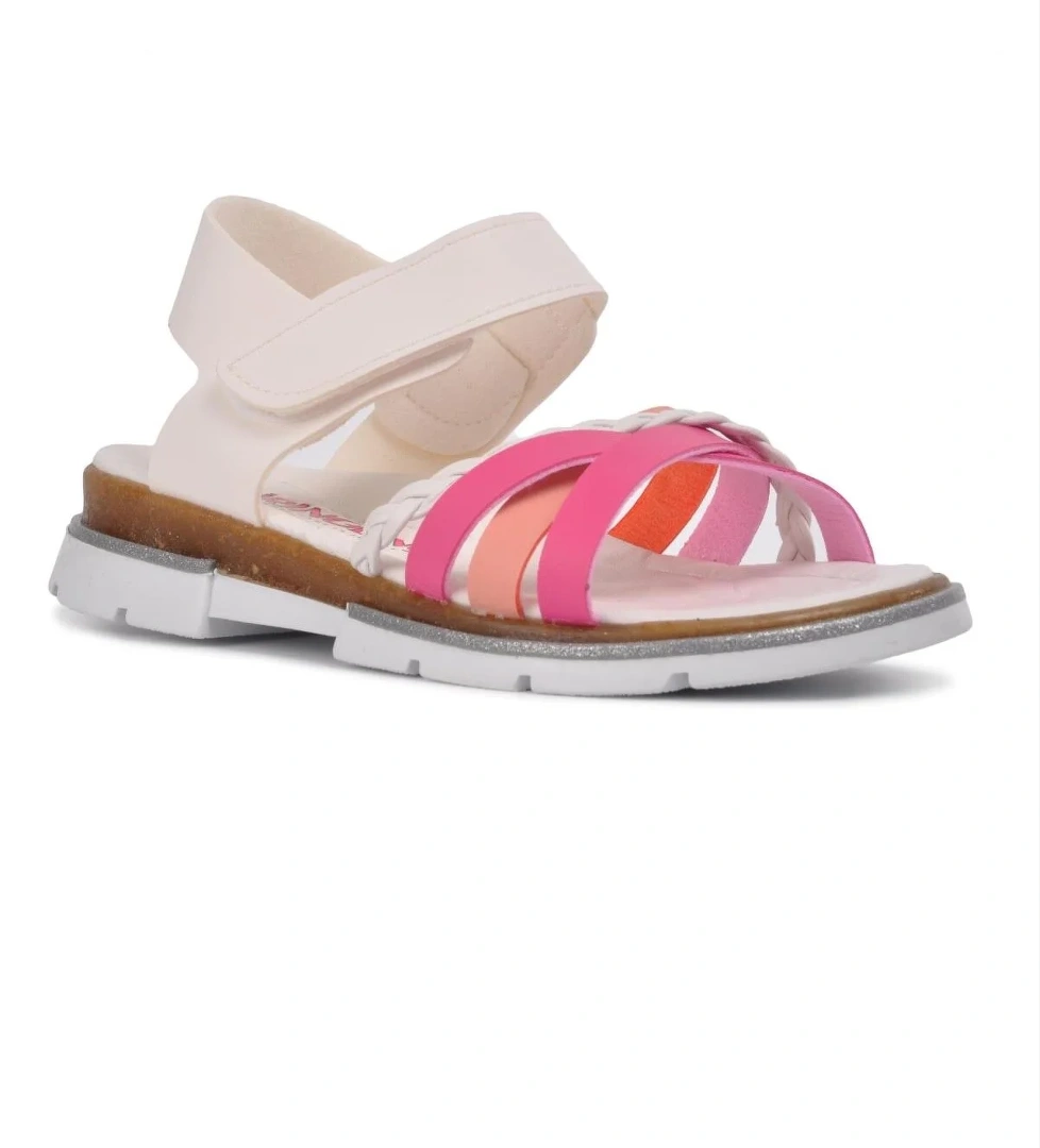 Şiringenç 001 Beyaz-Pembe Çocuk Sandalet