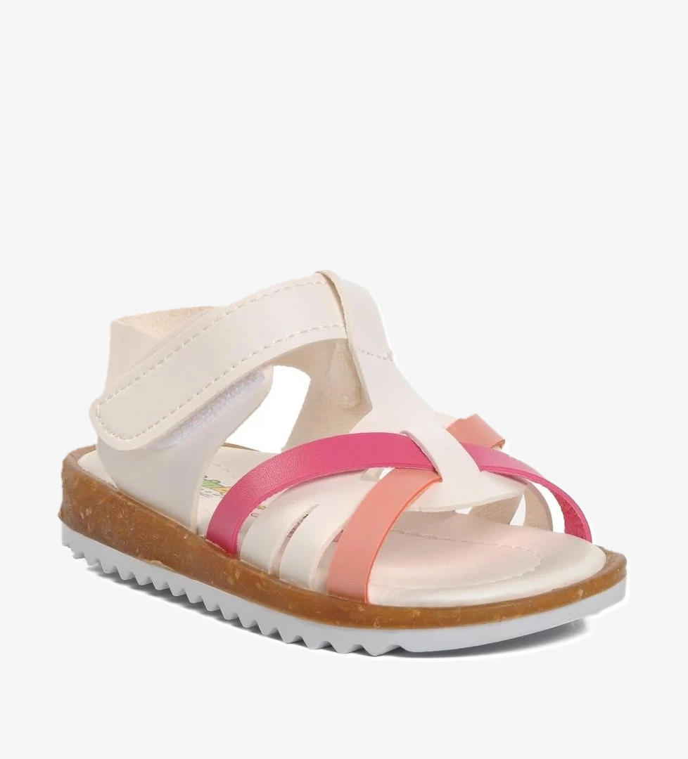 Ayakmod 22Y07 Beyaz-Pembe Kız Bebek Sandalet model görseli