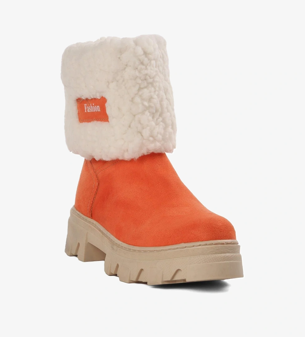 2167-F Narçiçeği İçi Kürklü Kız Çocuk Bot - Görsel 1