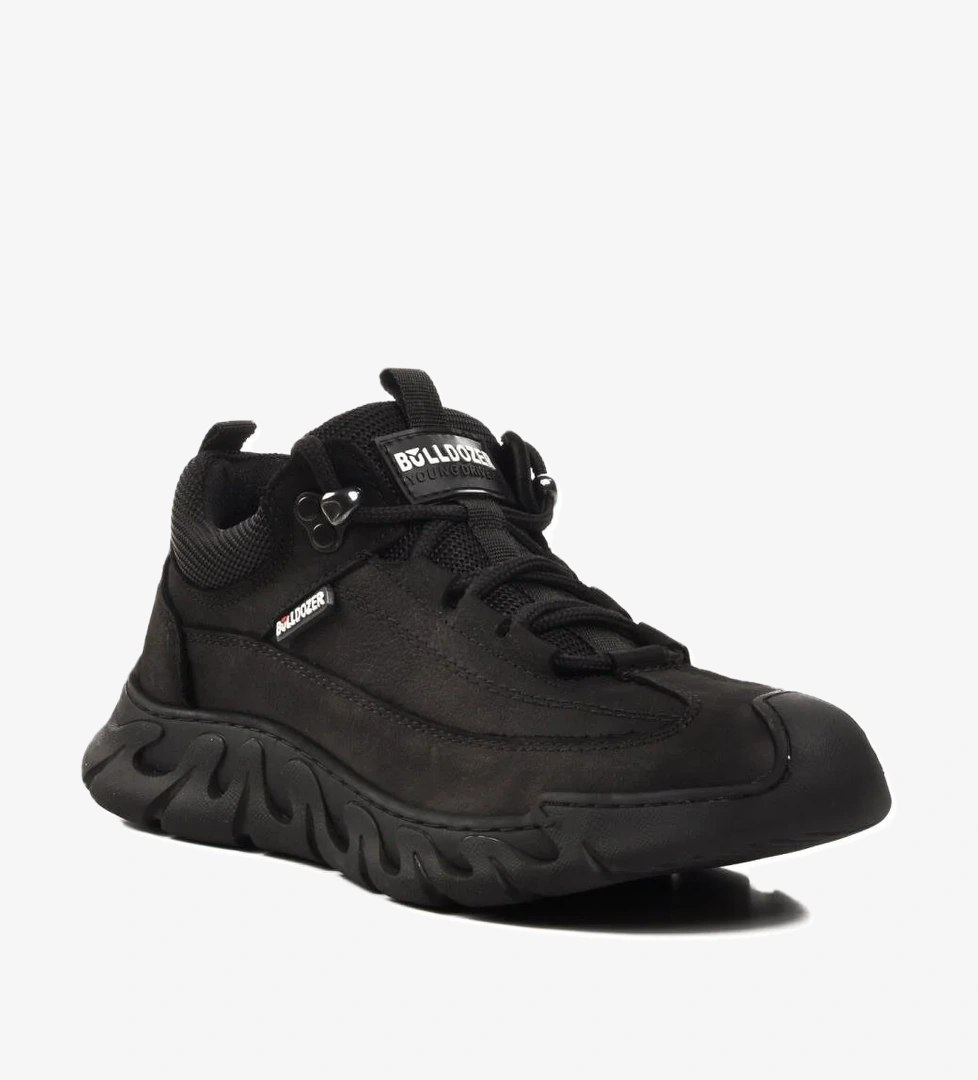 240003 Siyah Nubuk Hakiki Deri Erkek Casual Ayakkabı