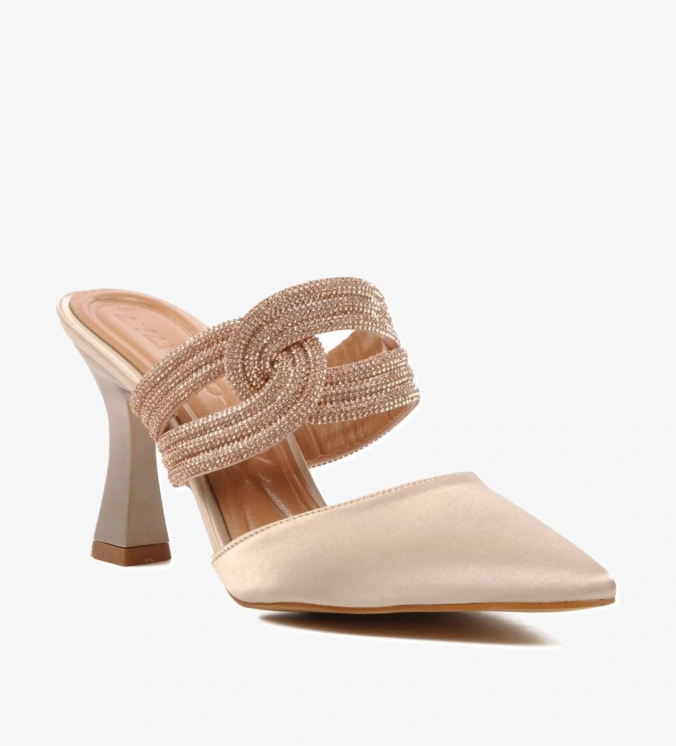 2730 Ten Saten Kadın Abiye Ayakkabı - Görsel 1