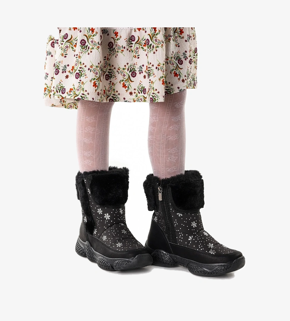Kiko Kids Kiko Kids Lp 155-145 Kız Çocuk Kar Bot Ayakkabı Siyah Desenli | Flo Siyah - 1. görsel