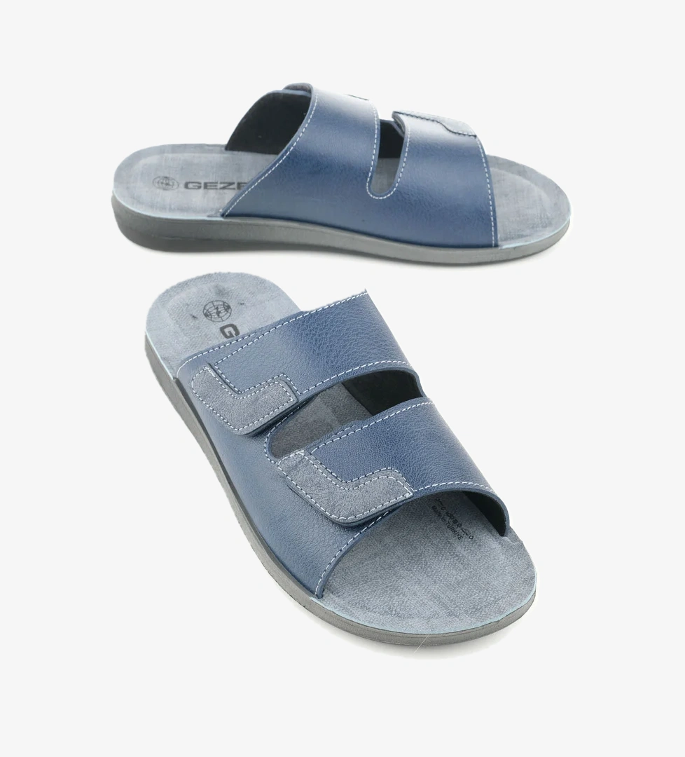 Yazlık Cırtlı Ayrlanabilir Suni Deri Rahat Taban Erkek Terlik - Görsel 1