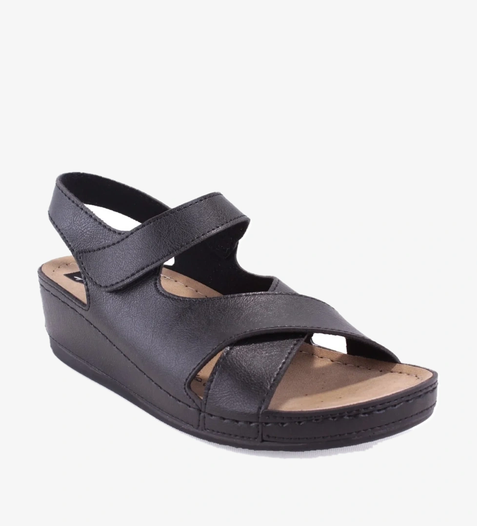 DZA37-1810 Siyah Günlük Ortopedik Kadın Sandalet