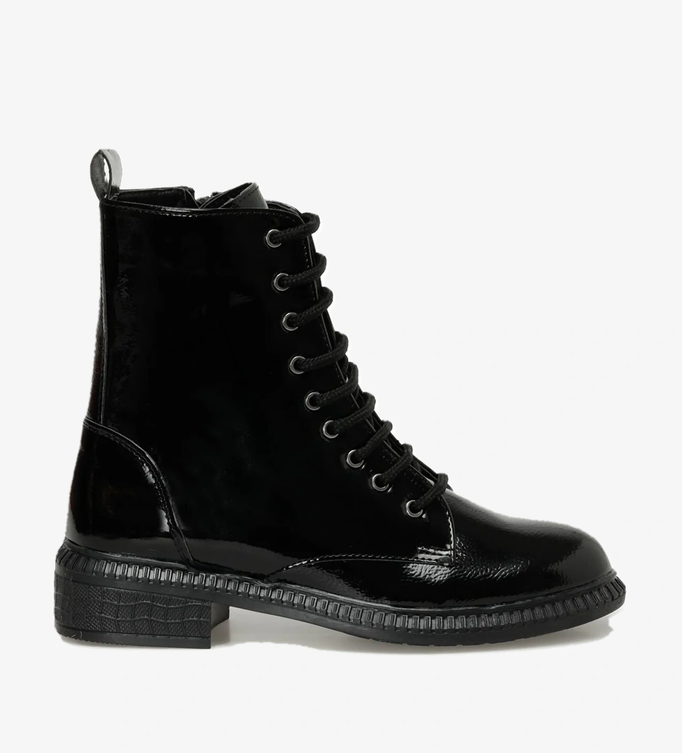 Miss F DW21017.R 3PR Siyah Kadın Düz Bot - Görsel 1