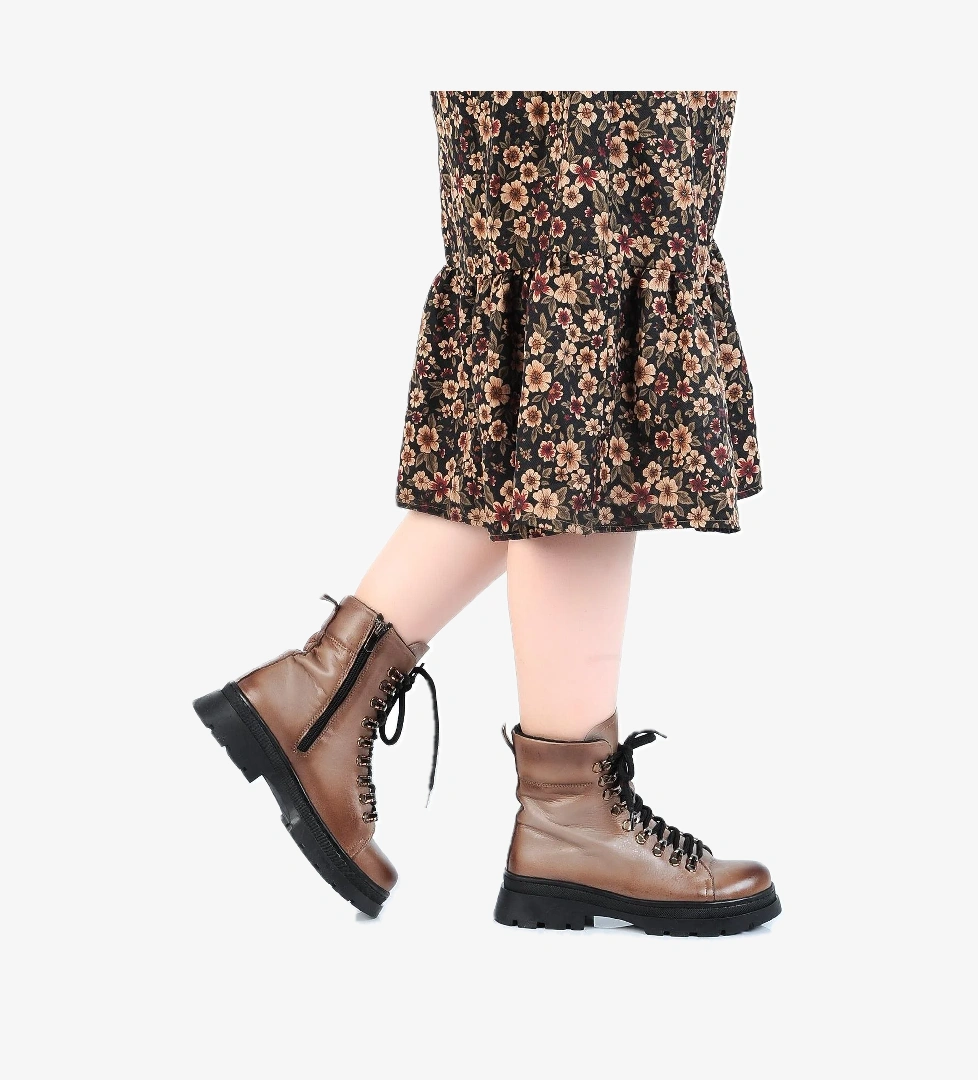 Bulldozer 240804-Z Vizon Kürklü Deri Kadın Düz Bot model görseli