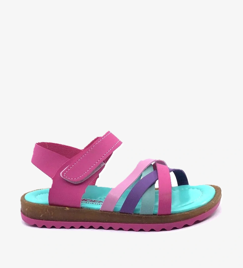 Şirin Bebe Pembe Mor Kız Çocuk Bebe Sandalet Ayakkabı model görseli