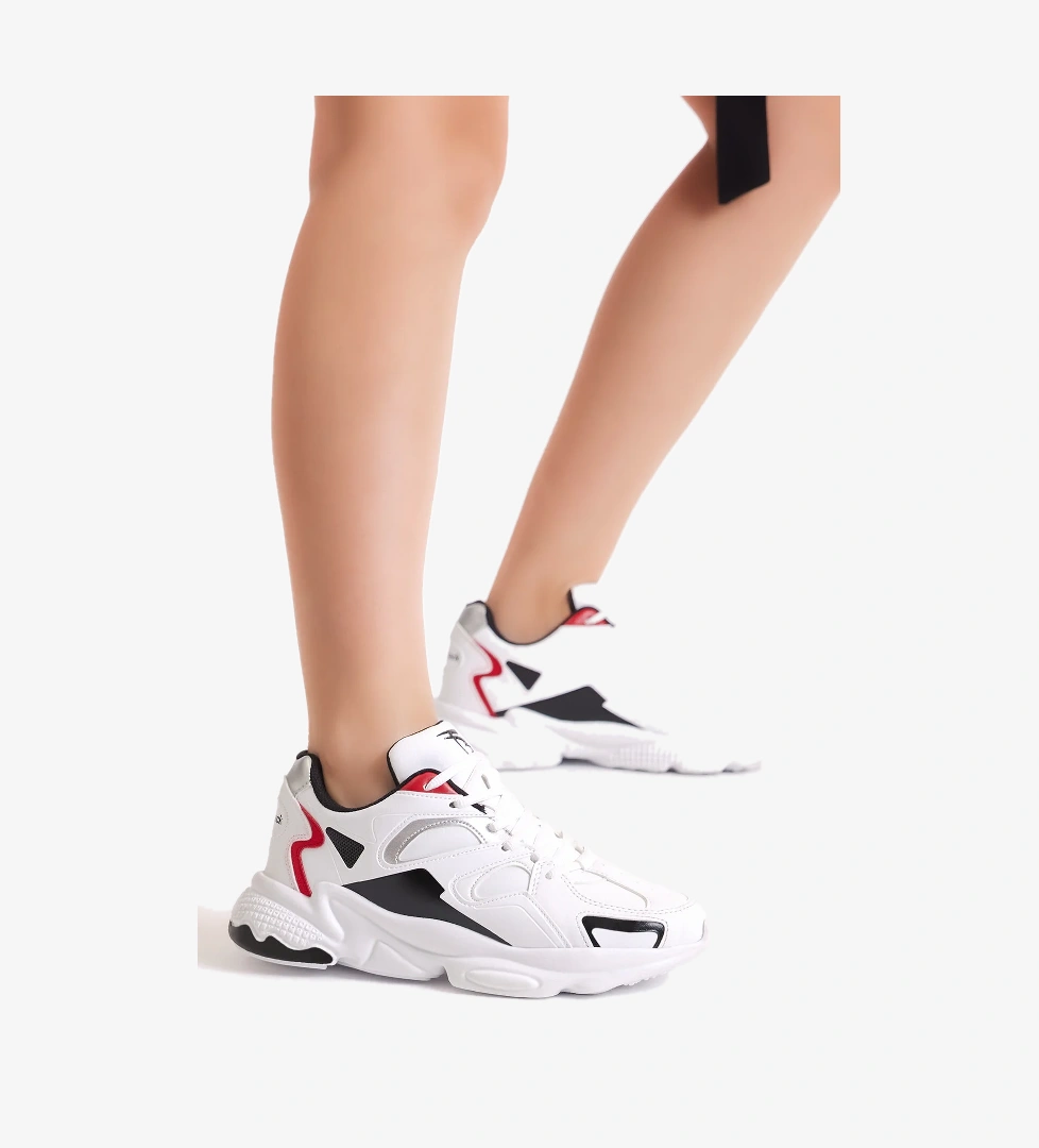Unisex Beyaz Siyah Spor Ayakkabı Tb252